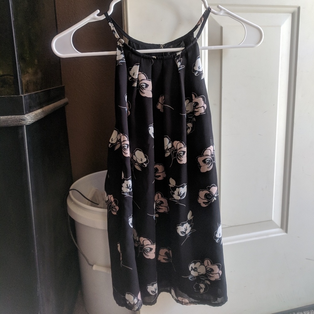 Spaghetti strap top with flowers